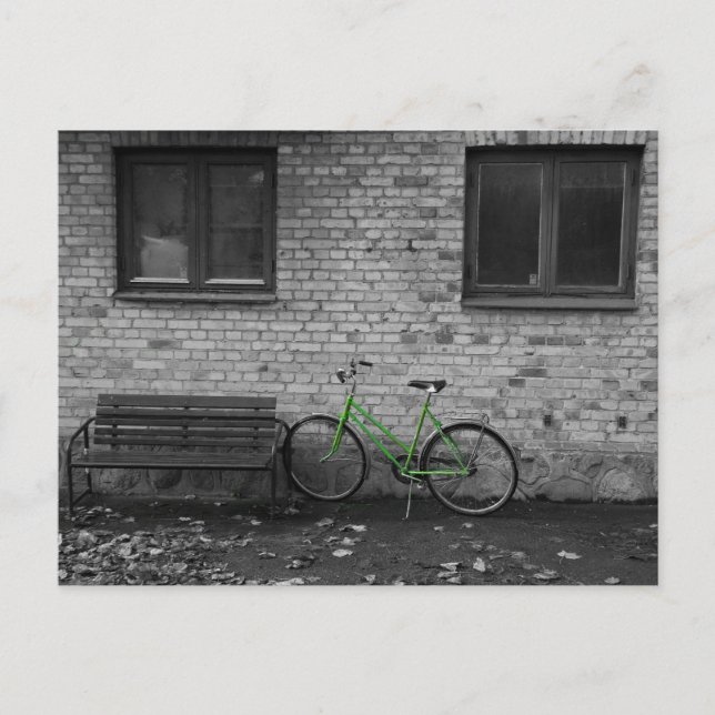 Postal de bicicleta verde (Anverso)