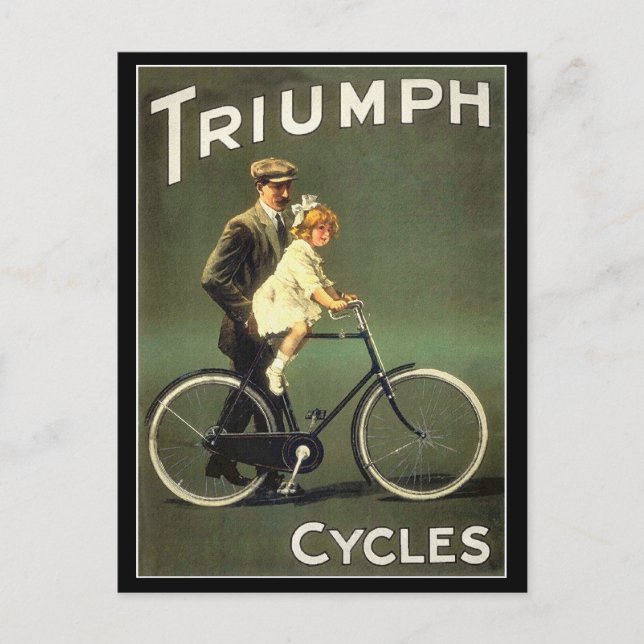 Postal de bicicleta vintage : Ciclos triunfales (Anverso)