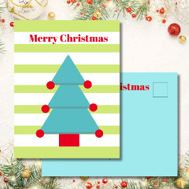 Postal de bienvenida con franja colorida de árbol 