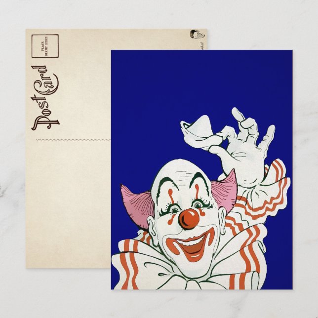 Postal de bienvenida de Payaso Vintage (Anverso / Reverso)