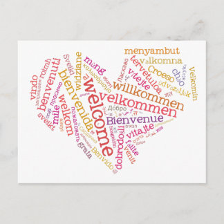 Postal de bienvenida (muchos idiomas)