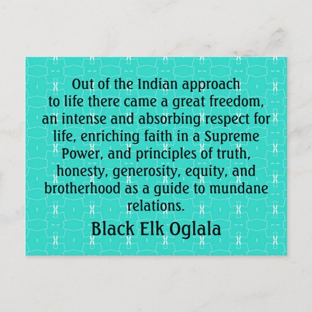 postal de Black Elk (Anverso)