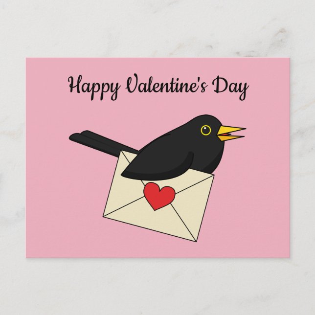 Postal De Blackbird con amor | Añadir el texto (Anverso)