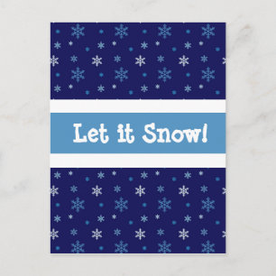Postal de Blue Snowflake "Dejen que nieve"