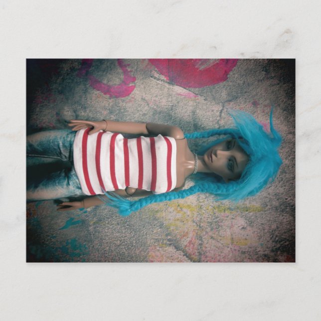 Postal de Bobobie Weylin, muñeca asiática unida a  (Anverso)