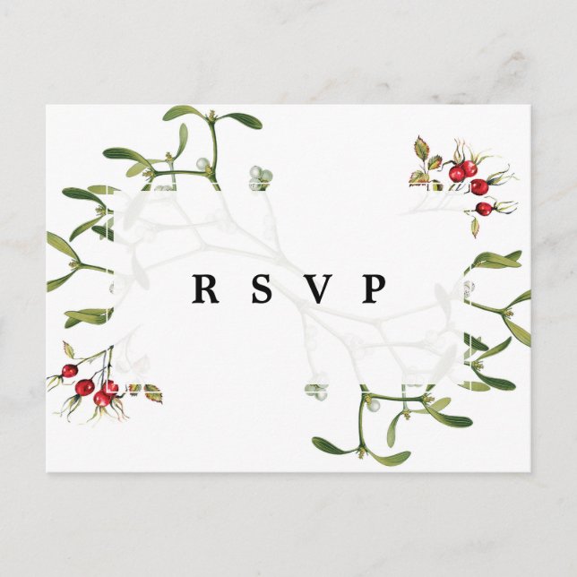 postal de boda de invierno de navidades rsvp (Anverso)