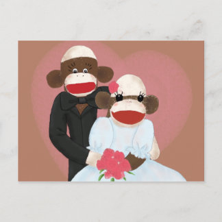 Postal de Boda de mono sock (Bowty & Violet)