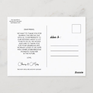 Postal de Boda fotográfico con guión moderno