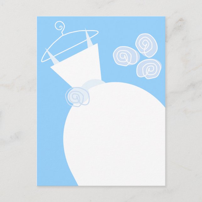 postal de boda Gown Blue (Anverso)