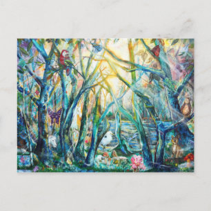 Postal de bosque de vida