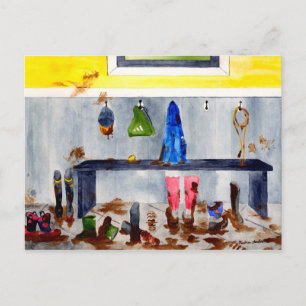 postal de botas de barro