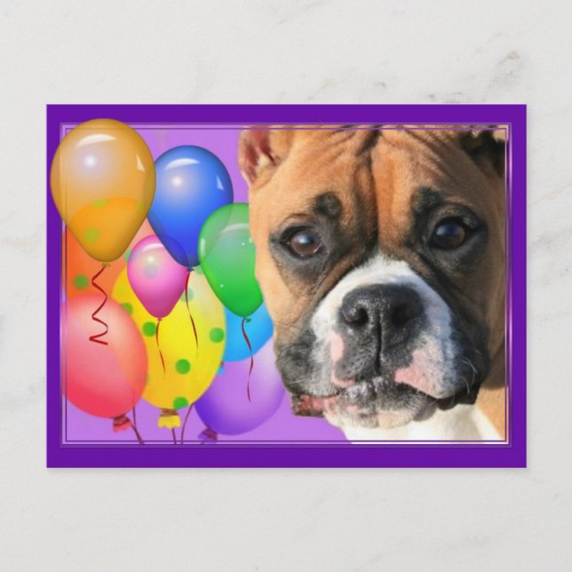 Postal de Boxer Feliz Cumpleaños (Anverso)