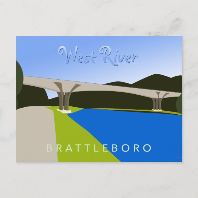 Postal de Brattleboro del río Oeste (Anverso)