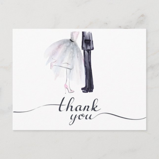 Postal de Bride & Groom Dance "Gracias" (Anverso)