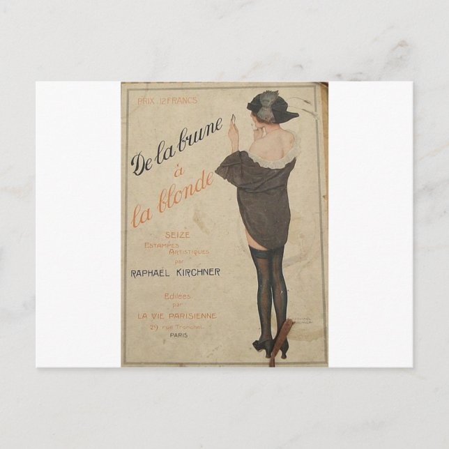Postal De Brown a Blonde por Raphael Kirchner (Anverso)