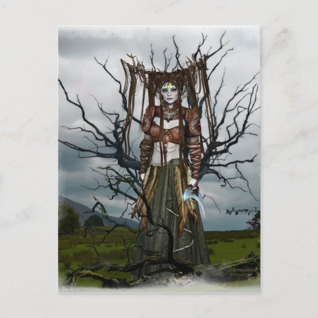 postal de bruja de fantasía (Anverso)