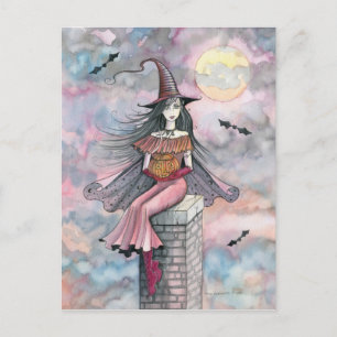 Postal de Bruja de Halloween