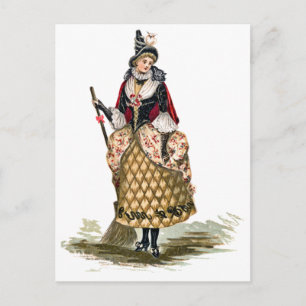 Postal de bruja de Halloween de época