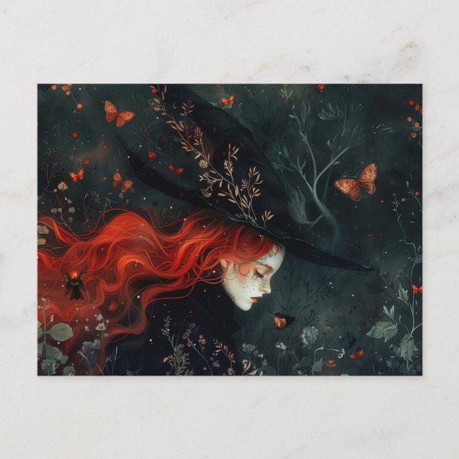 Postal de bruja encantada (Anverso)