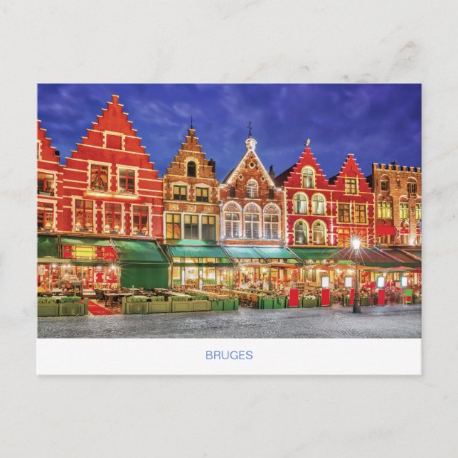 Postal de Brujas con Grote Markt