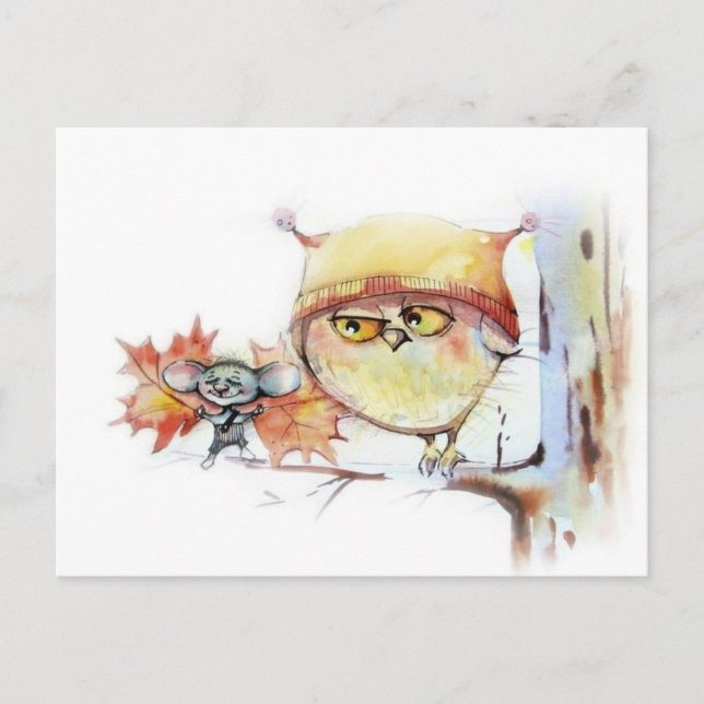 Postal de búho (Anverso)