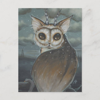 Postal de búho de gatos de Meowl
