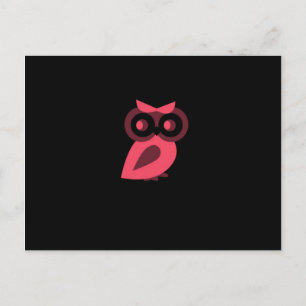 Postal de búho rosa