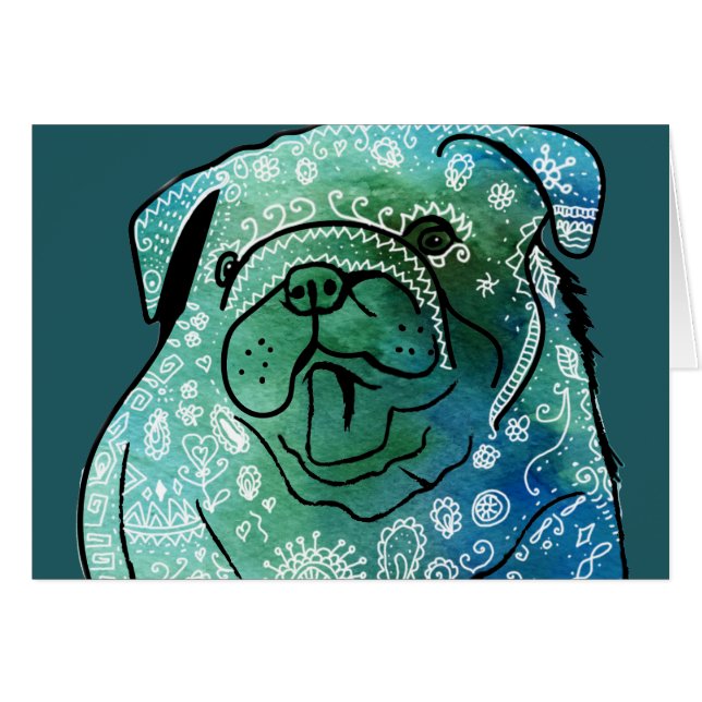 Postal de Buldog francés de bulldog (Anverso (Horizontal))