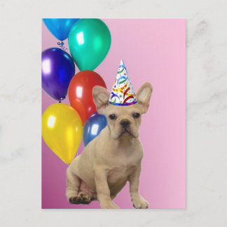 Postal de Bulldog francés de cumpleaños feliz