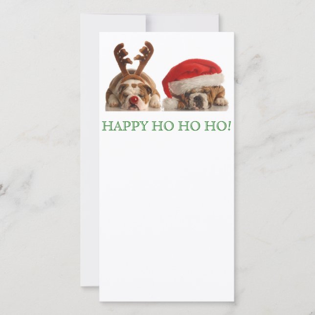 Postal de Bulldoges de navidades (Anverso)