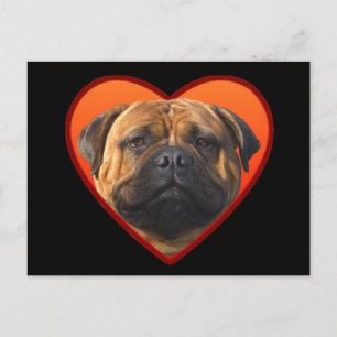 Postal de Bullmastiff de la tarjeta del día de San