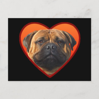 Postal de Bullmastiff de la tarjeta del día de San
