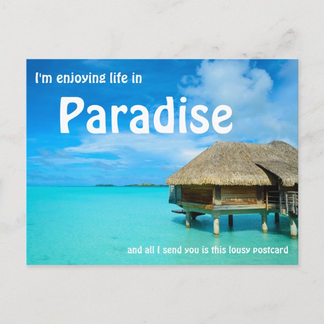 Postal de bungalows sobre el agua (Anverso)