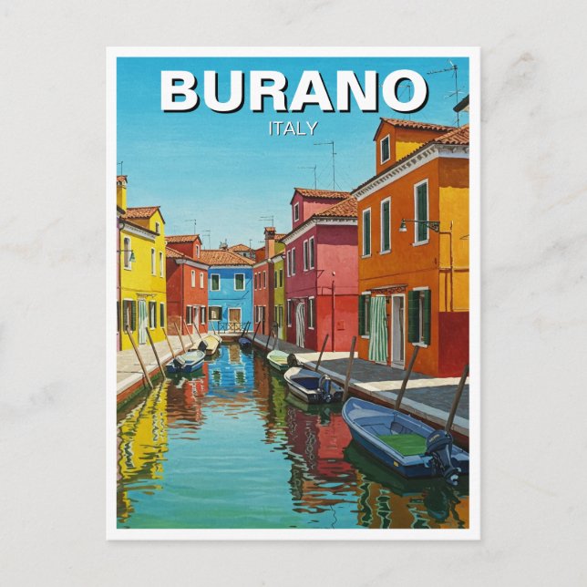 Postal de Burano Italia (Anverso)