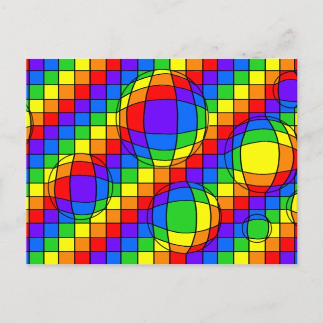 Postal de burbujas arcoiris (Anverso)
