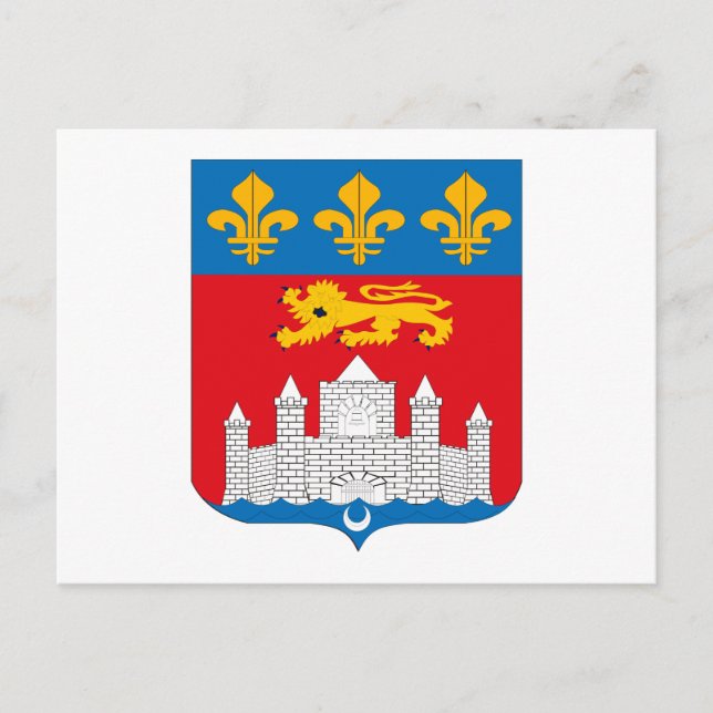 Postal de burdeos sobre el escudo de armas (Anverso)