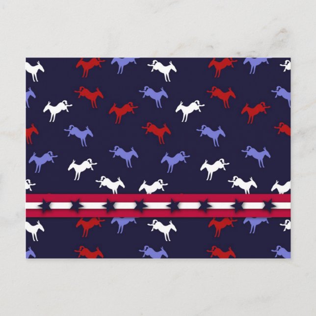 Postal de burros patrióticos (Anverso)