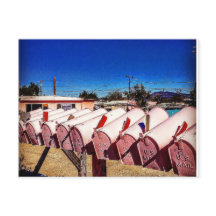 Postal de buzones de correo rosa