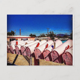 Postal de buzones de correo rosa