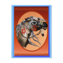 Postal de caballo de guerra