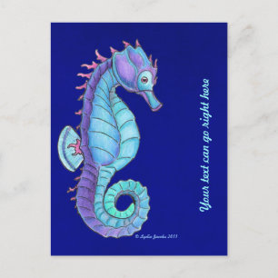 Postal de Caballo del Mar Azul