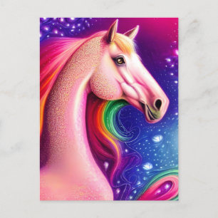 Postal de caballo rosa