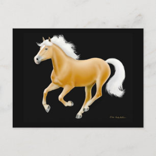 Postal de caballos de Haflinger Palomino