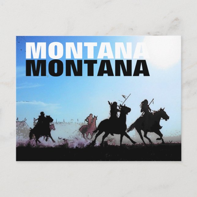 Postal de caballos de Montana (Anverso)