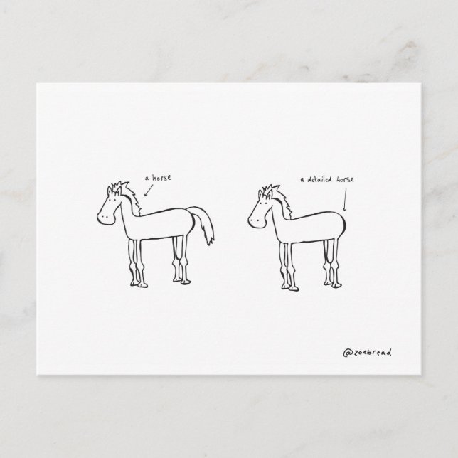 postal de caballos detallada (Anverso)