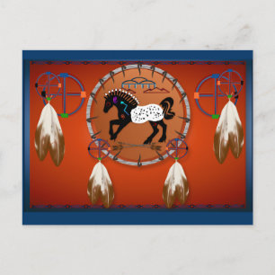 Postal de caballos y flechas