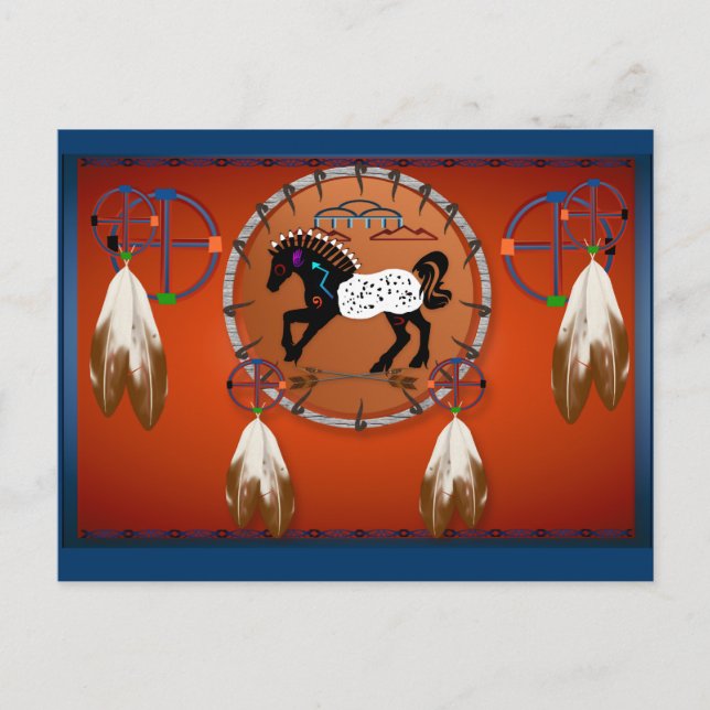 Postal de caballos y flechas (Anverso)