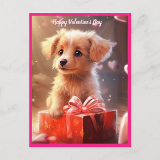 Postal de cachorro El día de San Valentín