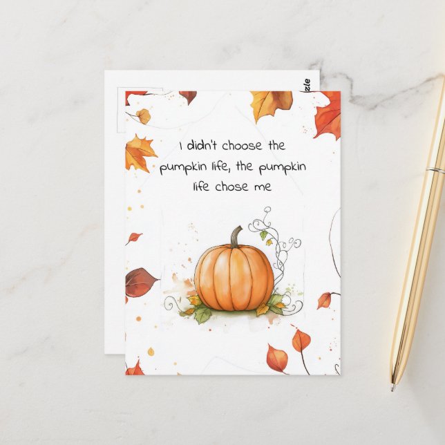 Postal de calabaza de cosecha de otoño (Anverso/Reverso In Situ)