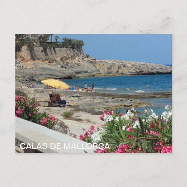 postal de Calas de Mallorca, playa (Anverso)